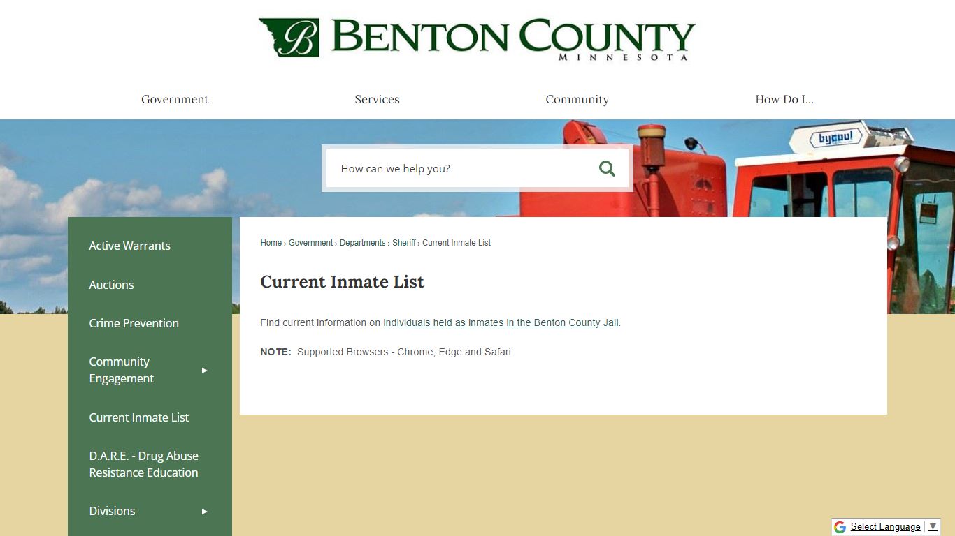 Current Inmate List | Benton County, MN